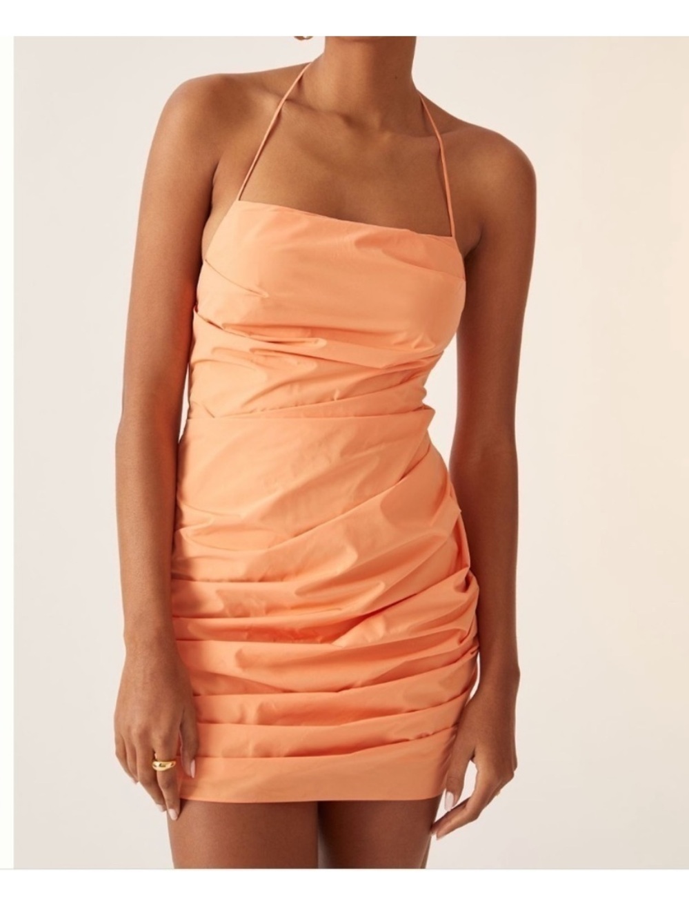 Amanda Uprichard Ruched Chain Mini Dress